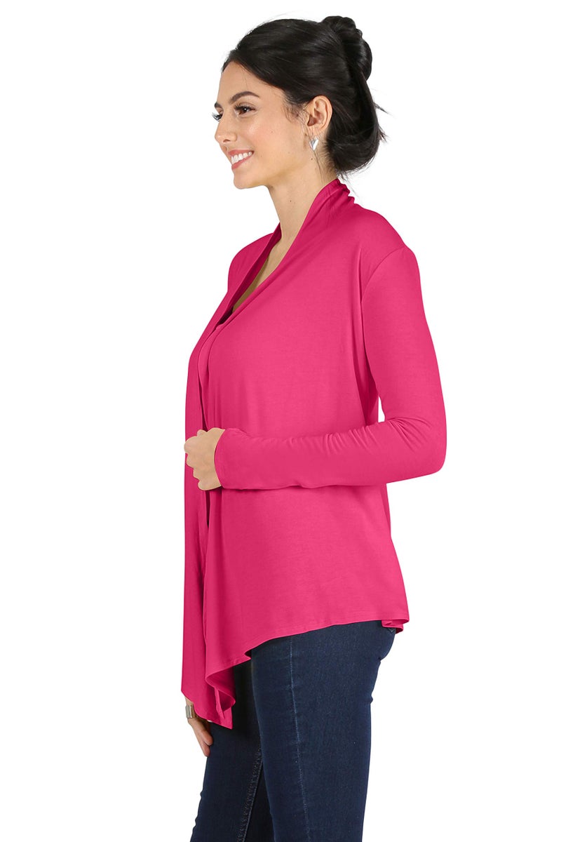 Simlu Lightweight Fuschia Cardigans for Women Reg and Plus Size Light Cardigans for Women Summer Long Sleeves, 3X-Large - Image 3